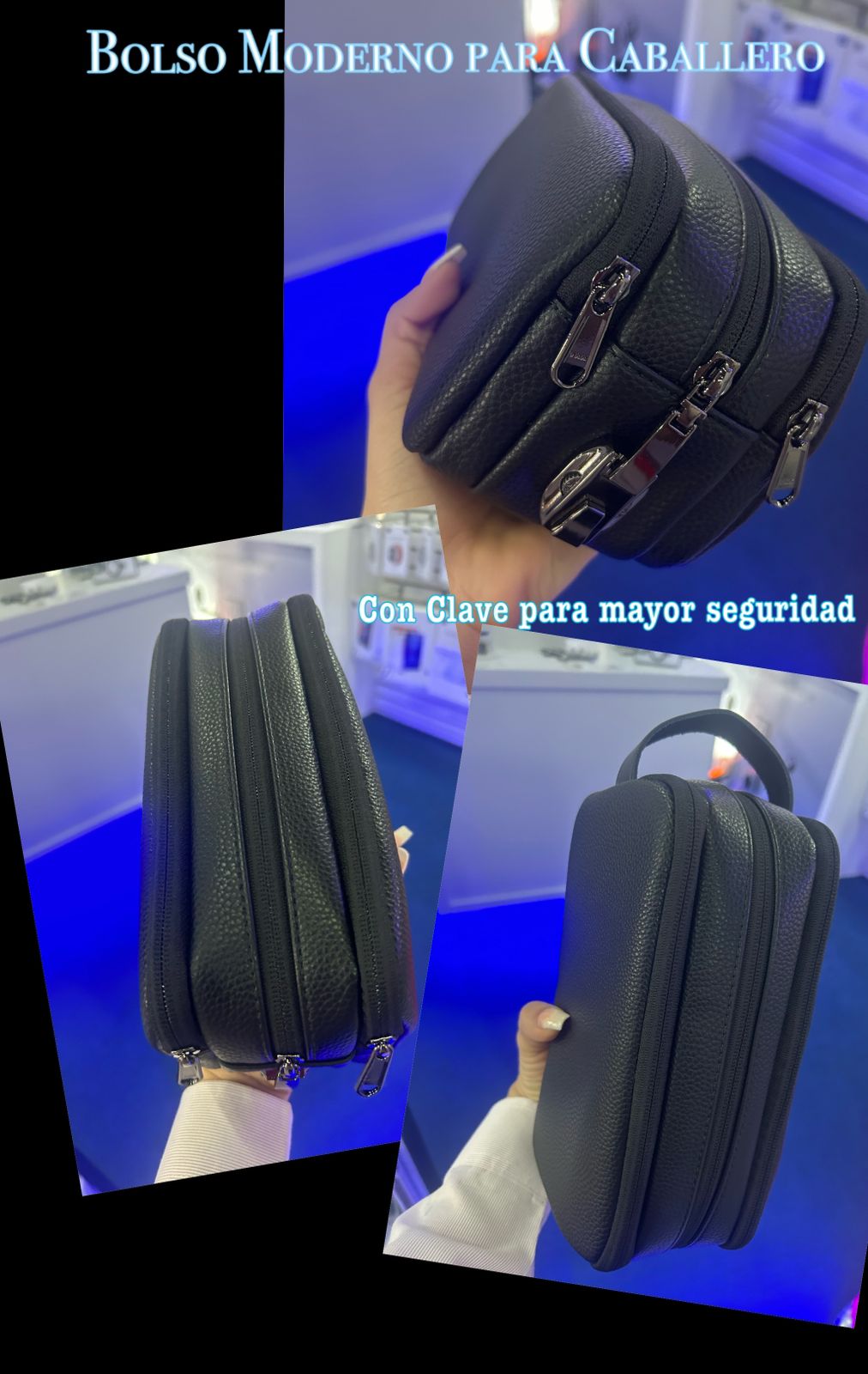 Bolso Moderno de Caballero con Clave de Seguridad