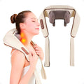 Masajeador de cuello y hombros shiatsu con calor color beige