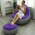 Descanso cómodo en sillón inflable morado